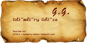 Gömöry Géza névjegykártya