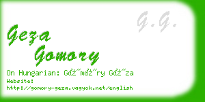 geza gomory business card